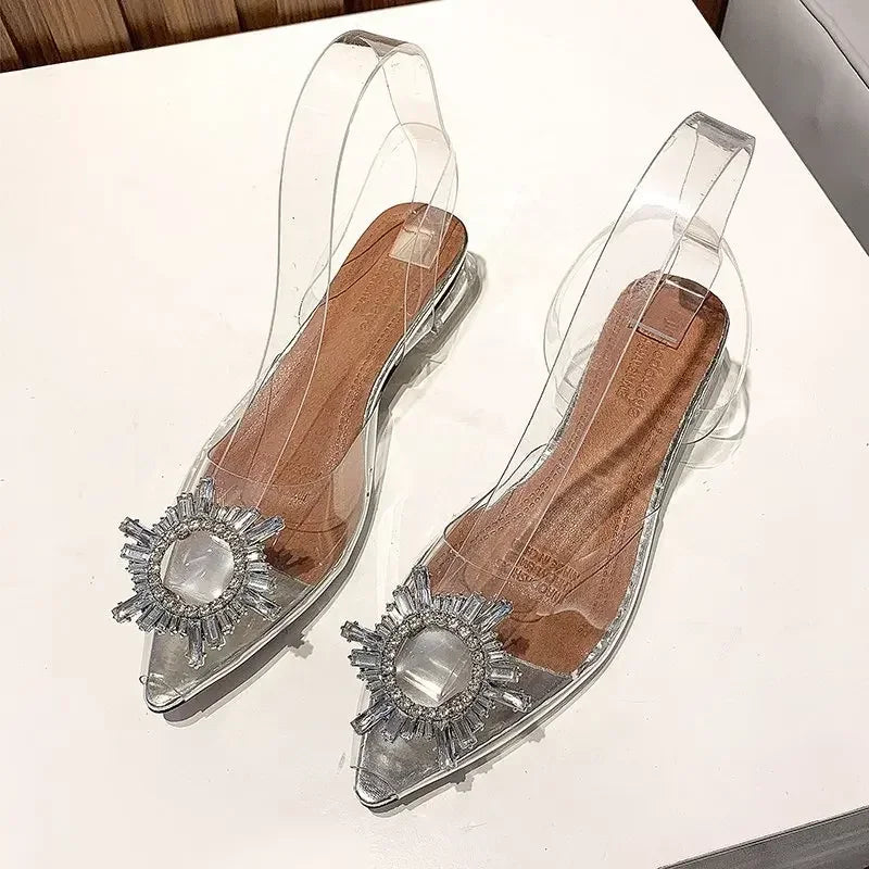 BCEBYL Spring and Autumn Fashion New Sexy Banquet Transparent Comfortable Crystal Women's High Heels Zapatos Mujer