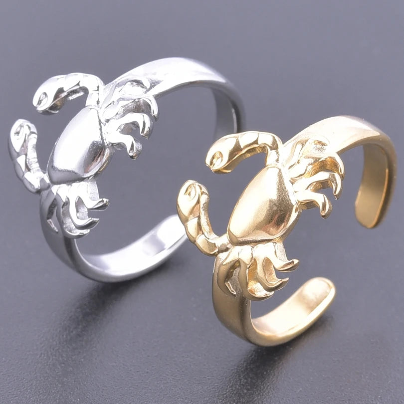 Fashion 5pcs/lot Marine Jewelry Sea Animals Conch Starfish Shell Rings Stainless Steel Rings Jellyfish Scallop Oceans Women Gift