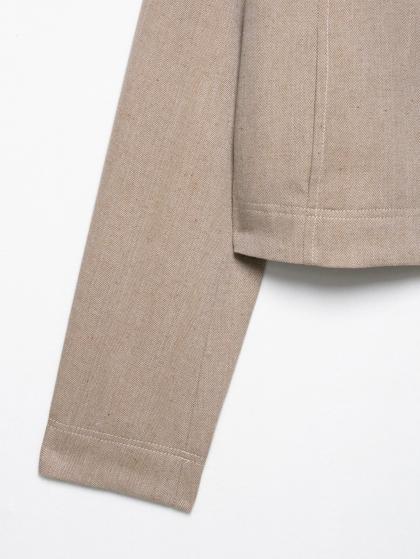 EDSA Women Khaki Herringbone Pants Set Cropped Jacket Long Sleeves Side Zip Low-rise Straight Leg Long Trousers Female Suits