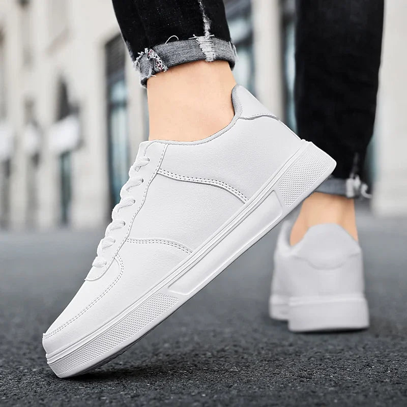 Size 50 Fashion Leather Men White Sneakers Classic Casual Shoes Outdoor Walking Shoes Couple Footwear Oversized 49 Board shoes