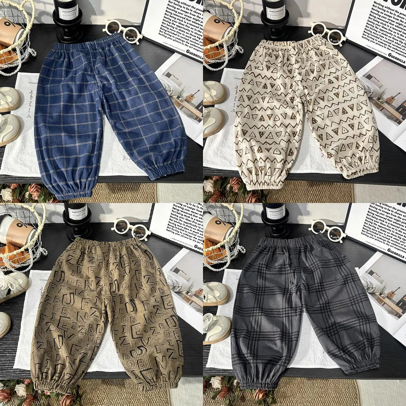 Fashion pants Classic Casual Pants for Boys girl Thin Cotton Stripe Elastics Waist Spring Summer Trousers Toddler Long Pants