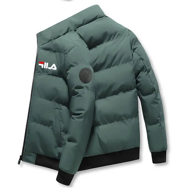 New men's short cotton-padded jacket for autumn and winter 2025, outdoor fashionable stand-up collar jogging men's clothing