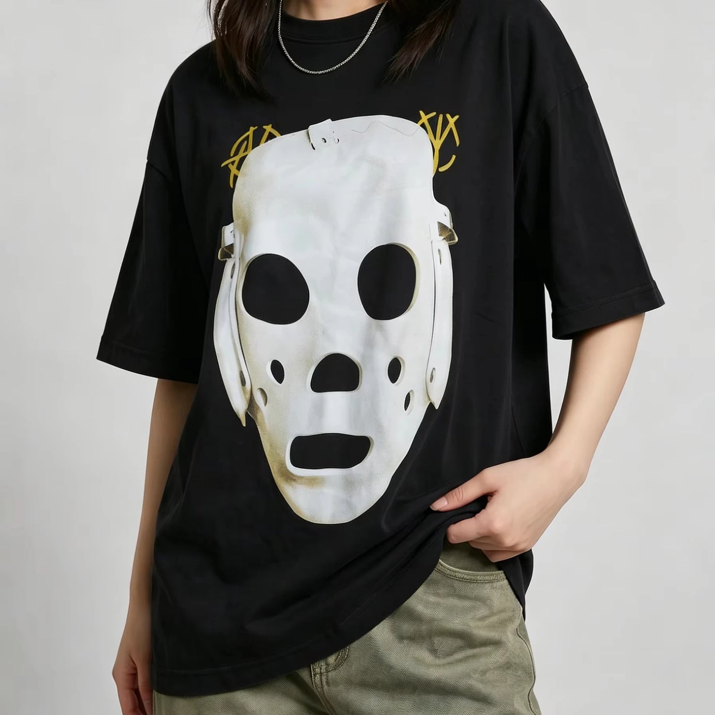 BTS Jungkook Same Style Mask Graphic Unisex 100%Cotton Shirt 2026 Kpop Arirang Album Summer New Men's Women's Streetwear Tshirt