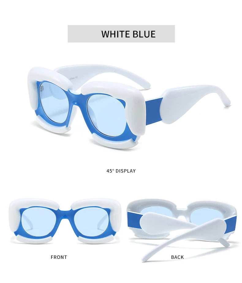 KAMMPT Square Women Sunglasses 2023 New Oversized Cloud Shape Rim Shades Ins Trendy Luxury Brand Design UV400 Protection Eyewear BAZAARHUBO