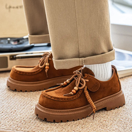 Men's Wide Toe Barefoot Shoes Classic Retro Casual Shoes Lightweight Outdoor Sports Walking Shoes Brown Thick Soled Work Shoes