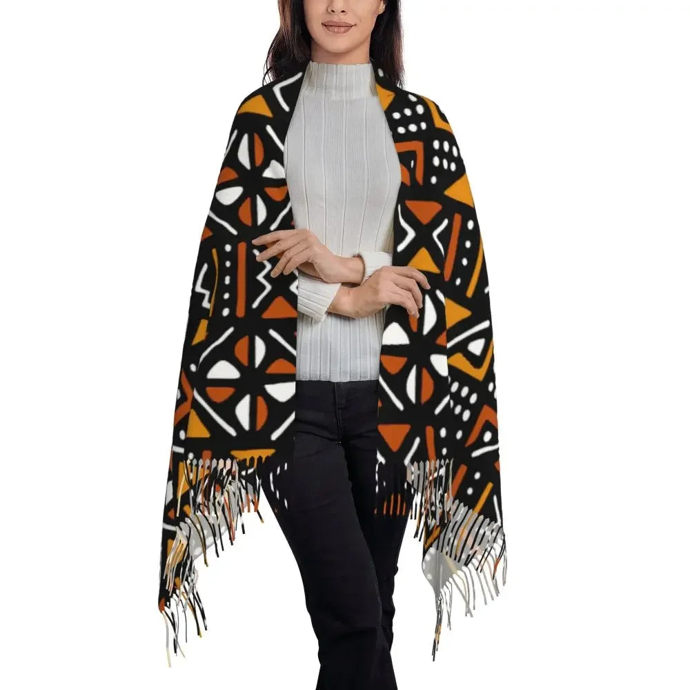 Custom Printed African Bogolan Scarf Men Women Winter Fall Warm Scarves Africa Ethnic Tribal Art Shawl Wrap