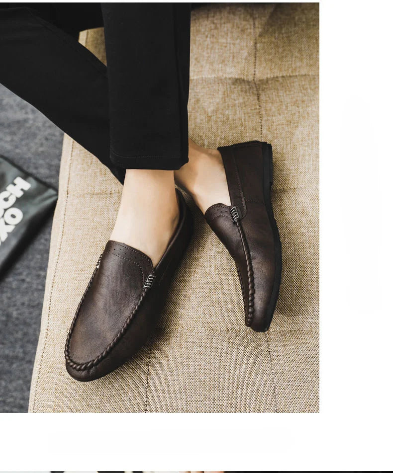 Black Leather Casual Social Shoe for Men Brown Cheap Clearance Liquidation New Dress Shoes Man Official Legitimate Gentleman 39