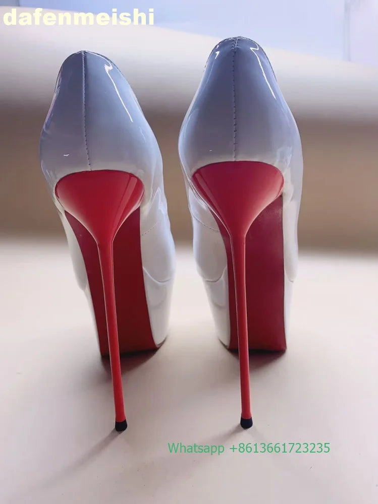 Leopard Print/solid Color Platform Round Toe Fashion Sexy High Heels Super Thin High Heel Women Pumps Shallow Slip Women Shoes