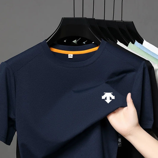 High End Brand Men's O-Neck Short Sleeve Summer New Exquisite Print Breathable T-Shirt Casual Fashion Sports Menswear Clothing