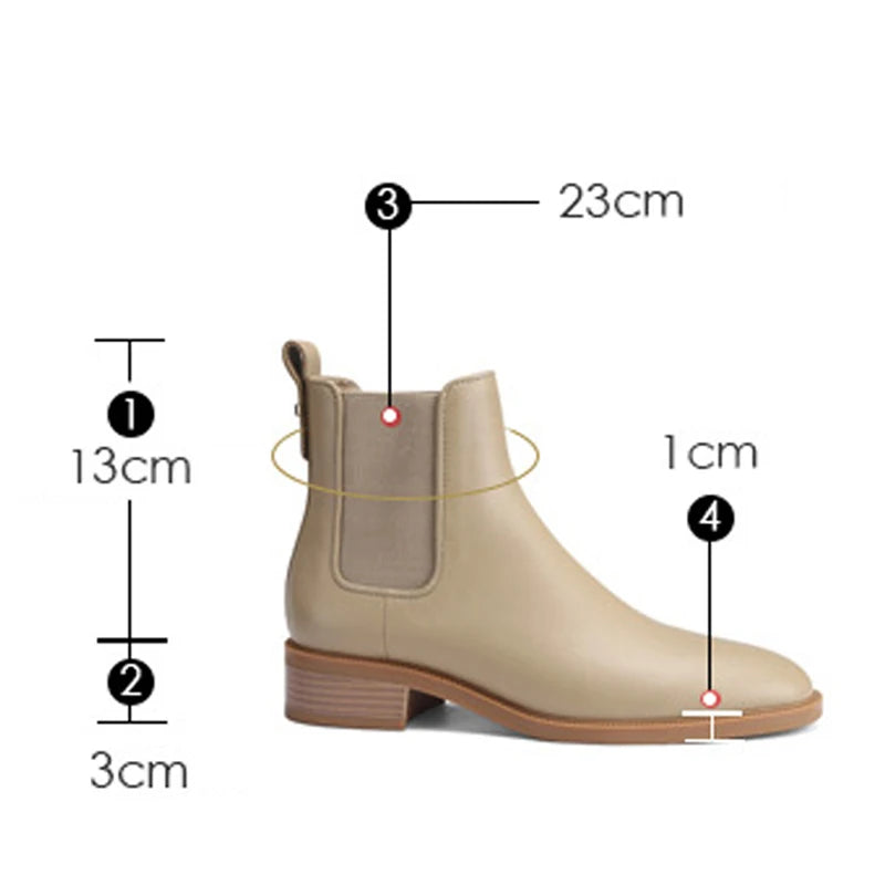 2026 Autumn/Winter Ankle Boots Women Basic Chelsea Botas Mujer Low Thick Heels Short Booties PU Leather Slip On Stretch Botines