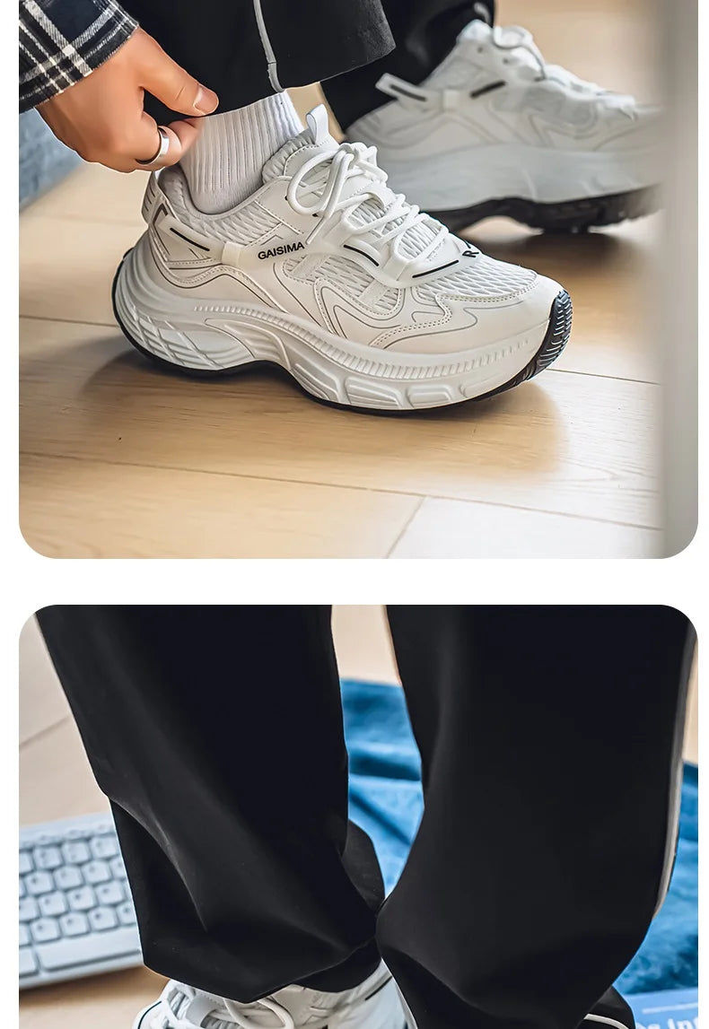 Professional Running Shoes Unisex Thick Bottom Sport Shoes Men Women Luxury Brand Walking Jogging Shoe Couples Yellow Sneakers