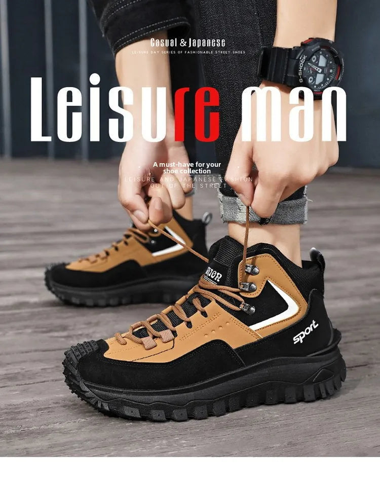 Men's Large Size Versatile Mountain Climbing Anti-slip Wear-resistant Outdoor Casual Trendy Spring Lightweight Dad Shoes