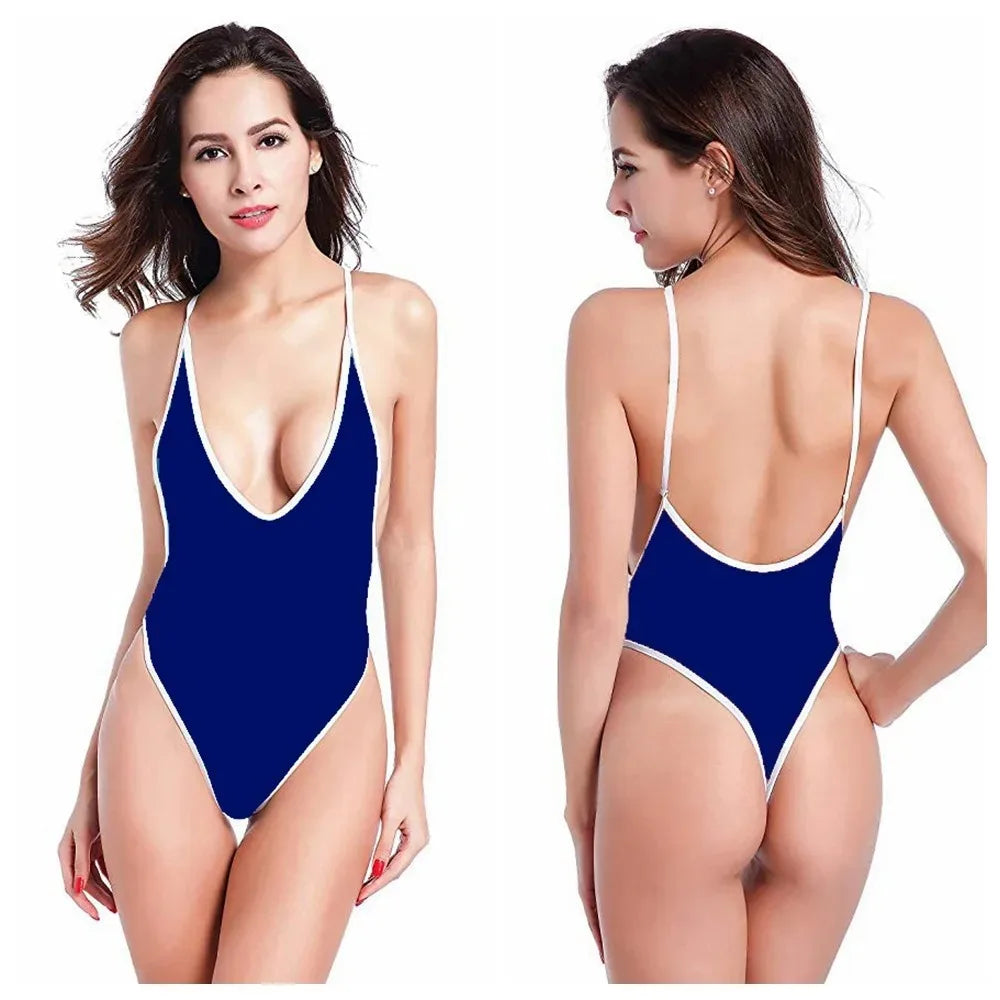 Sexy Women's Beachwear Bathing Swimsuit Fashionable Sling Bikini Swimwear Lounge Pajama without Steel Bracket or Padded Cups
