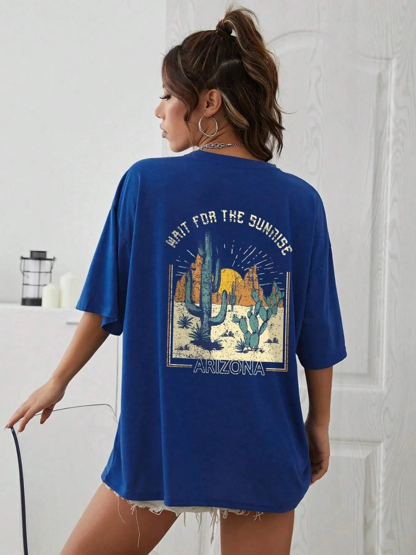 Mait For The Sunrise Printing Tops Cotton T-Shirts For Women Fashion Casual Soft Short Sleeve Loose Tees Comfortable Clothes