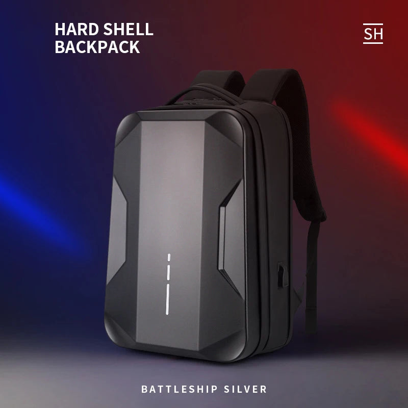 Men's 17.3 Inch Laptop Business Backpack Waterproof Hard Shell Backpack E-sport Gaming Backpack Double Opening 35L Travel Bags