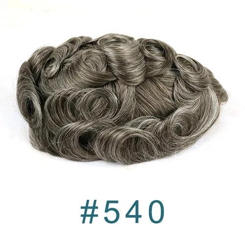 0.02mm Super Ultra Thin Skin 80% Density Natural Hairline Men Toupee Blonde Brown Grey Human Hair Undetected Capillary Prosthesi