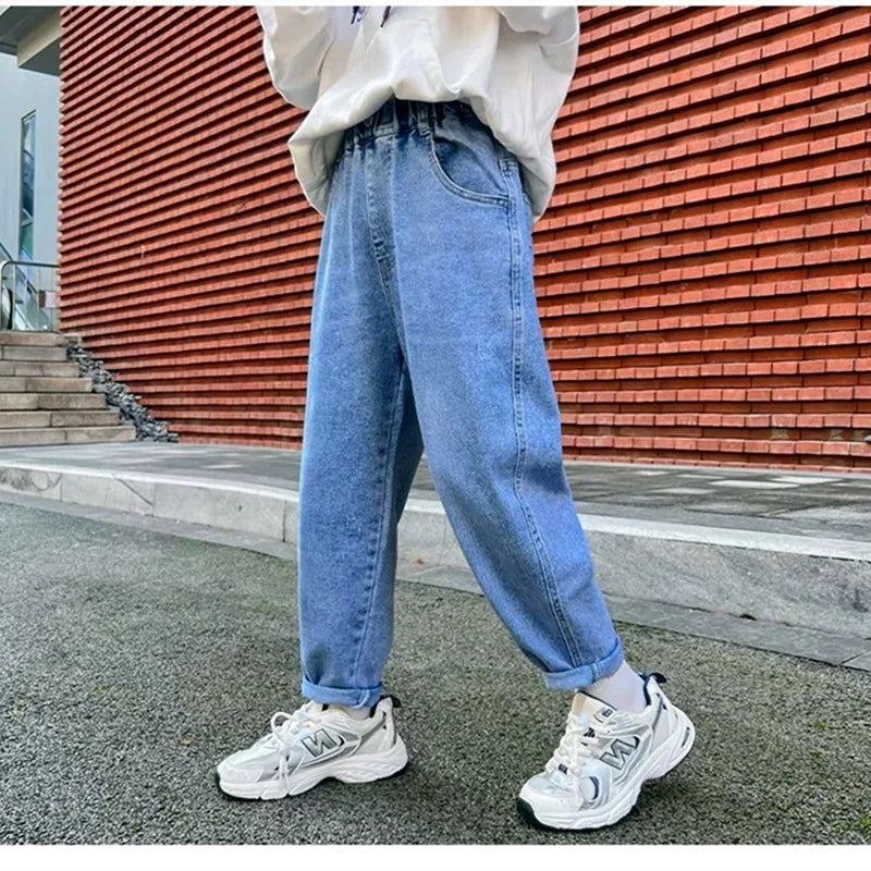 New Casual Kids Boys Clothes Jeans Pants Children Wears Denim Clothing Infant Baby Trousers Bottoms 4 5 6 7 8 9 10 11 12Years