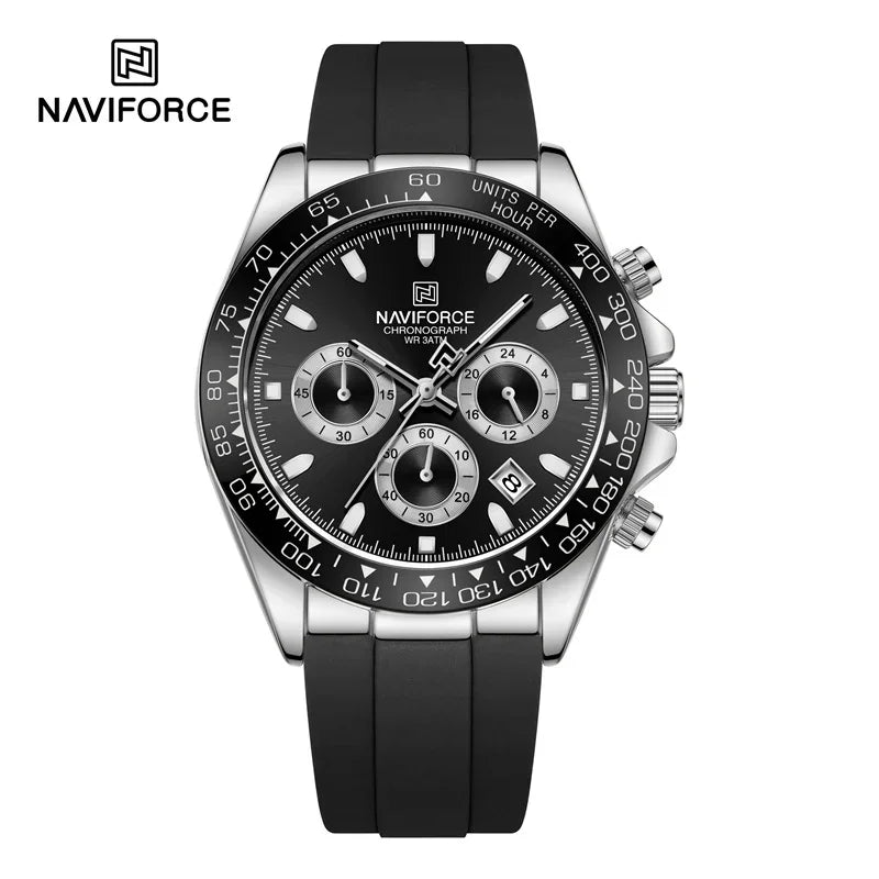 NAVIFORCE Fashional Watches For Men Silicone Band Casual Sport Chronograph Luminous Wristwatch Relogio Masculino Male Gift 2025