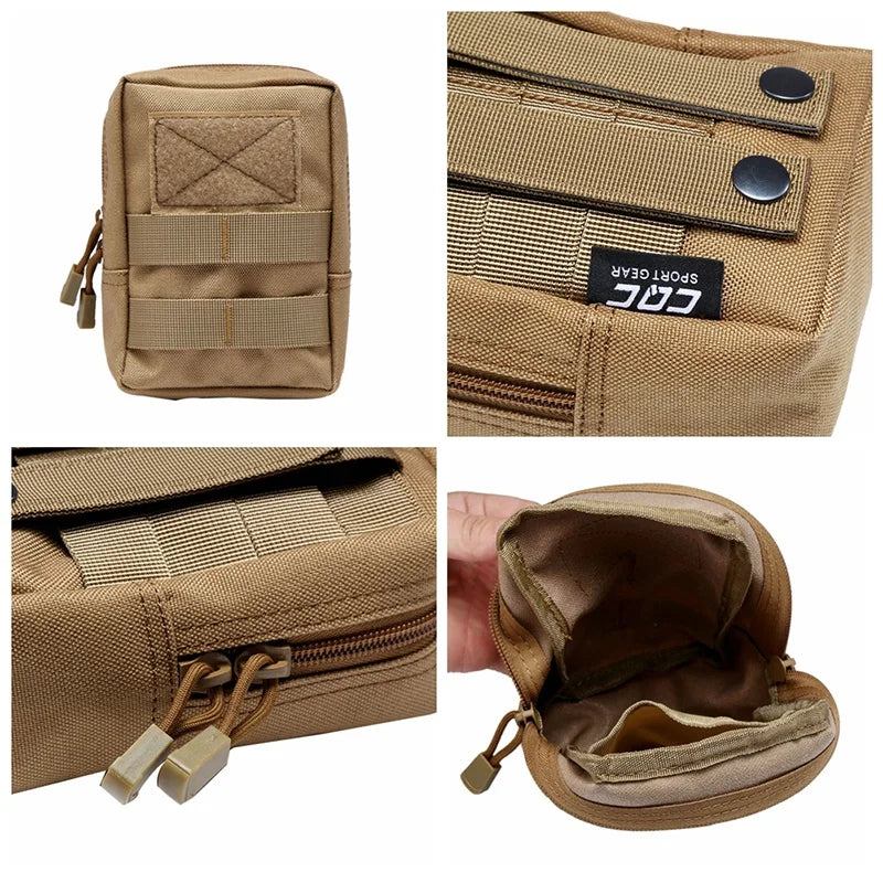 Outdoor Tactical 600D Waist Bags Multitool Molle Pouch Tool Zipper Waist Pack Hungitng Accessory Durable Belt Pouch