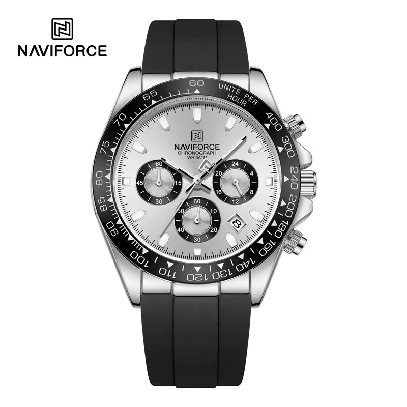 NAVIFORCE Fashional Watches For Men Silicone Band Casual Sport Chronograph Luminous Wristwatch Relogio Masculino Male Gift 2025