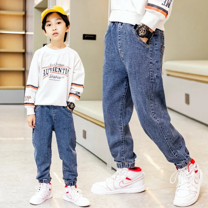 New Casual Kids Boys Clothes Jeans Pants Children Wears Denim Clothing Infant Baby Trousers Bottoms 4 5 6 7 8 9 10 11 12Years