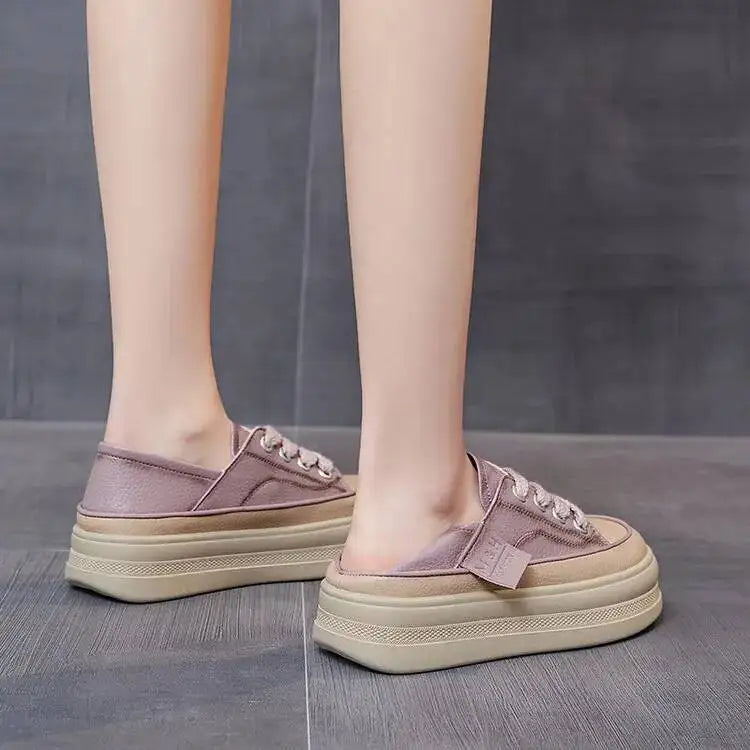 2025 New Women's Shoes Platform Sneakers Walking Fashion Lace-up High Quality Comfortable Women Running Shoe