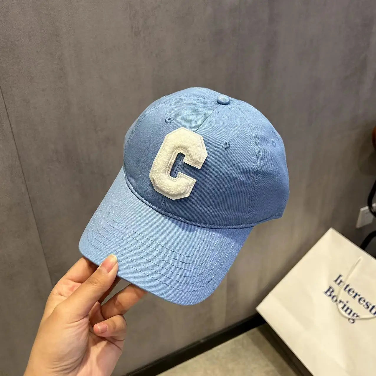 Fluorescent Yellow Duck Tongue Hat C-Letter Fashion Hip Hop Hat Casual Hat Korean Street Minimalist Sunshade Baseball Hat BAZAARHUBO