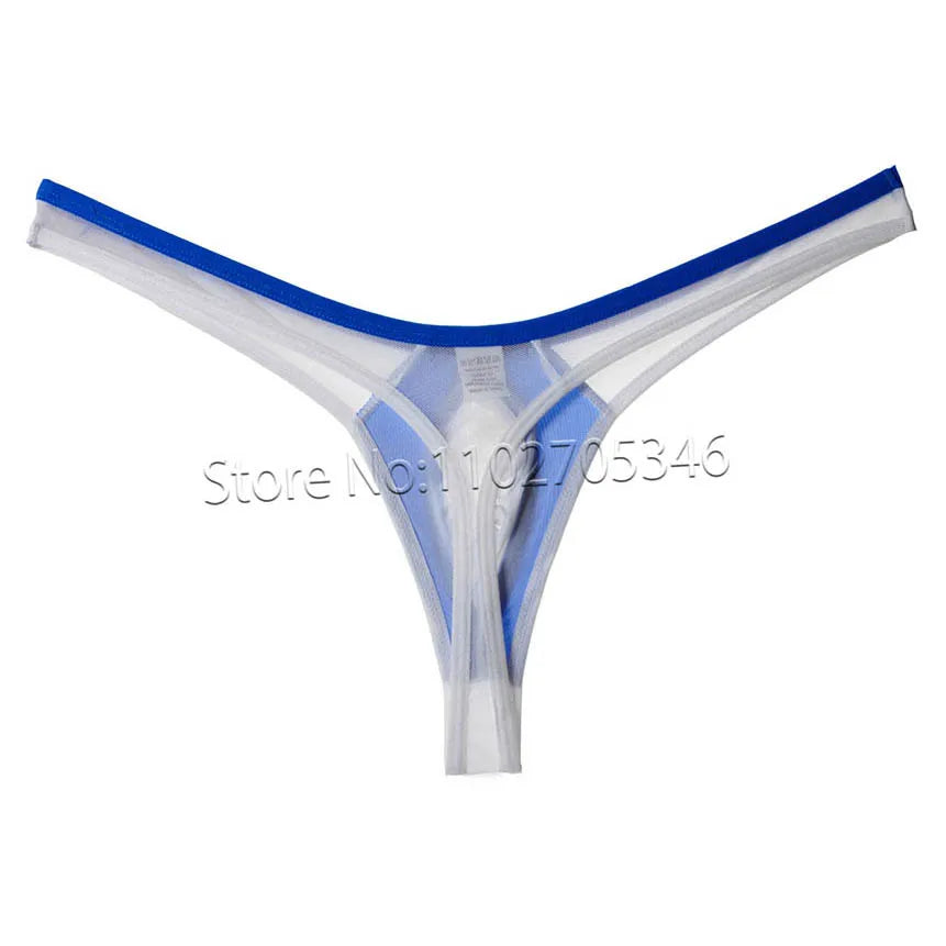 Men's Thong Underwear Contour Pouch Tangas Elastic Male Bikini Briefs Lingerie Comfortable Sissy Panties Silky Underwear Beach