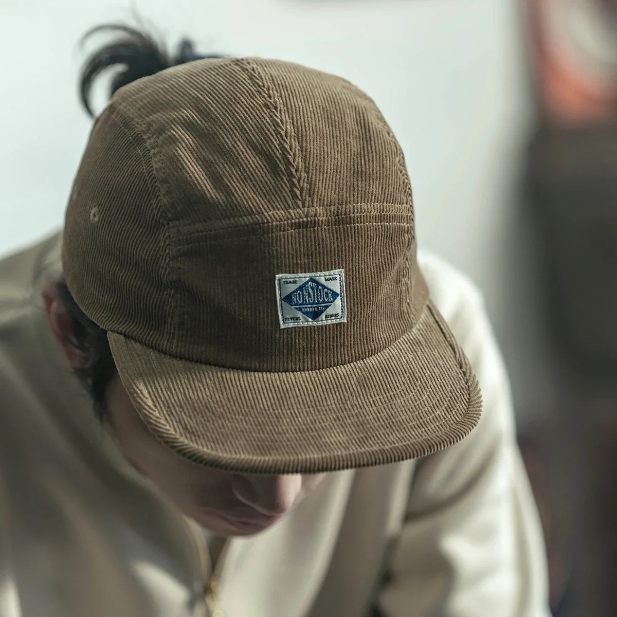 Non Stock 5 Panel Corduroy Hat with Snap Closure Baseball Cap Hip Hop Biker Board Cap BAZAARHUBO