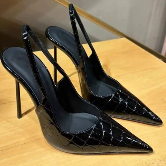 Women's Pointy Stiletto Sandals Summer New Style Baotou Shallow Mouth Set Foot Anti-slip Wear-resistant High Heels