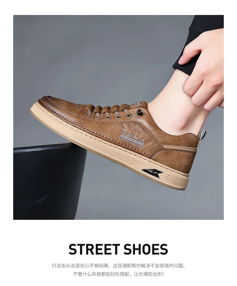 Luxury Casual Business Tennis Loafers Sneakers Moccasins Social Outdoor Fashion Shoes For Men  Men's Genuine Leather Shoes