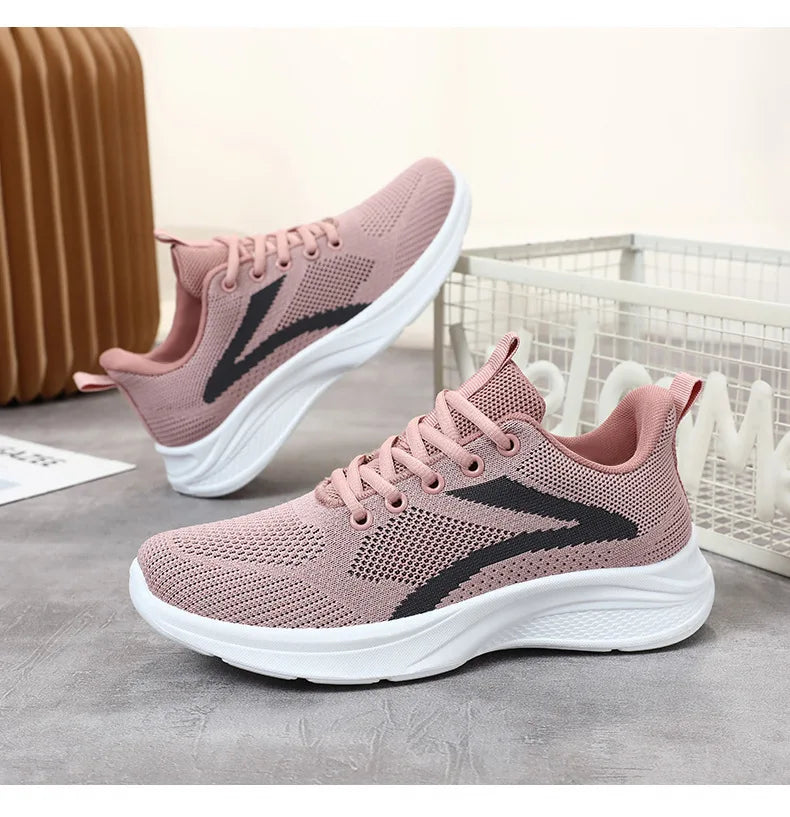 Women Casual Sport Shoes Breathable Lightweight Sneakers Outdoor Mesh Black Running Shoes Athletic Jogging Tenis Walking Shoes