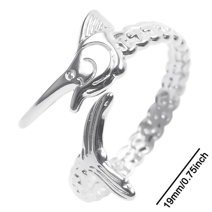 Fashion 5pcs/lot Marine Jewelry Sea Animals Conch Starfish Shell Rings Stainless Steel Rings Jellyfish Scallop Oceans Women Gift