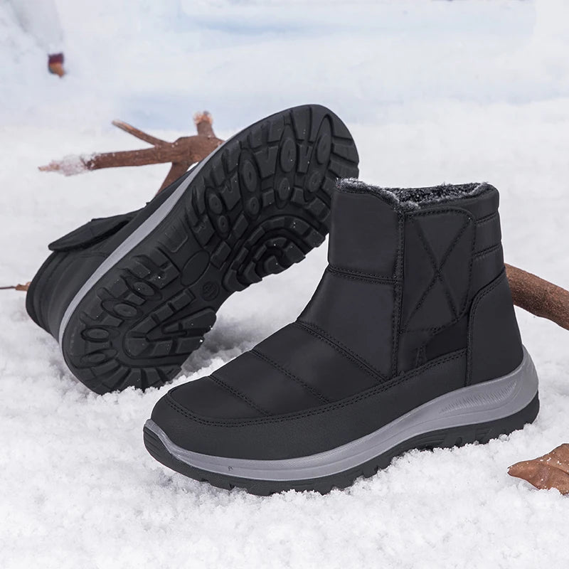 New Winter Men's Boots Snow Boots Thicken Warm Plush Waterproof Non-slip Outdoor Casual Ankle Boots Size 36-46 Men Cotton Shoes