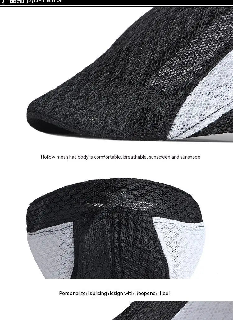 Big Head 58-61cm Summer Men Newsboy Breathable Cap Mesh Cabbie Golf Driving Sun Flat Beret Hats Caps Visors BAZAARHUBO