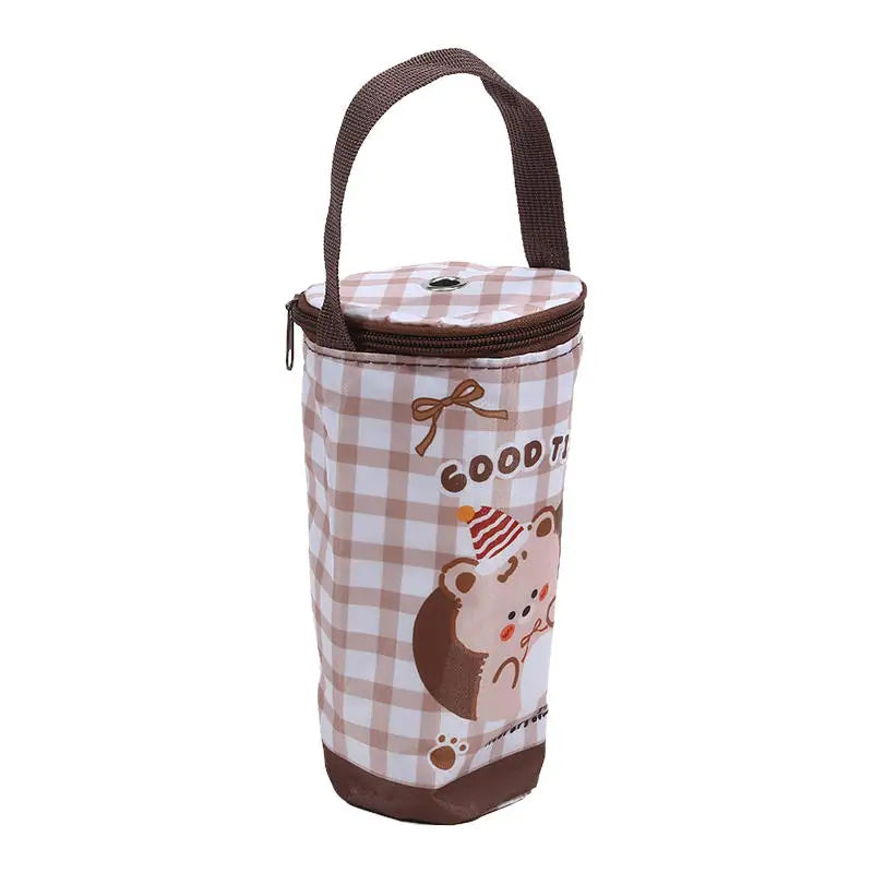 Portable Milk Tea Tote Bag Heat Preservation Bag Carrying Insulated Cup Cover Umbrella Bag Handbag Camping Drinkware Accessories