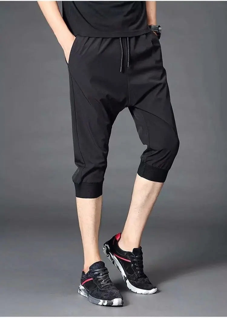 2026 Summer New Leggings Men's Casual Pants Sports Pants Thin Loose Cropped Pants