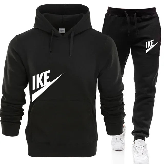New autumn and winter jogging men's and women's sportswear set, a fashionable street hooded sweatshirt and pants 2-piece set