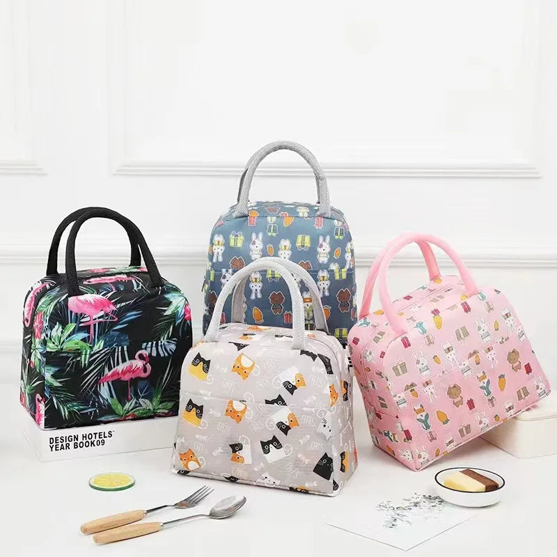 Portable Lunch Bags Thermal Insulation Lunch Box Storage Bag Children's School Lunch Box Bag Picnic Storage Large Capacity