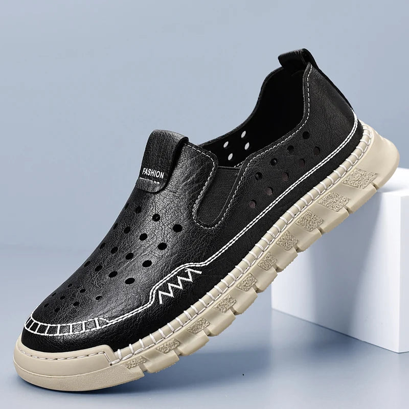 Men's Loafers High-quality Handmade Soles Breathable Lightweight Park Walking Shoes Commuting Men's Driving Leather Shoes