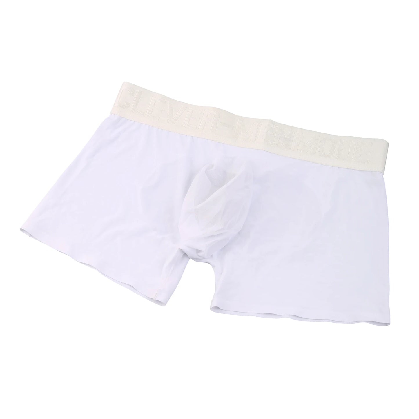 Sexy Mesh Penis Pouch Panties Ultra-thin Underwear Men Transparent Butts Boxer Shorts Heart-shaped Ice Silk