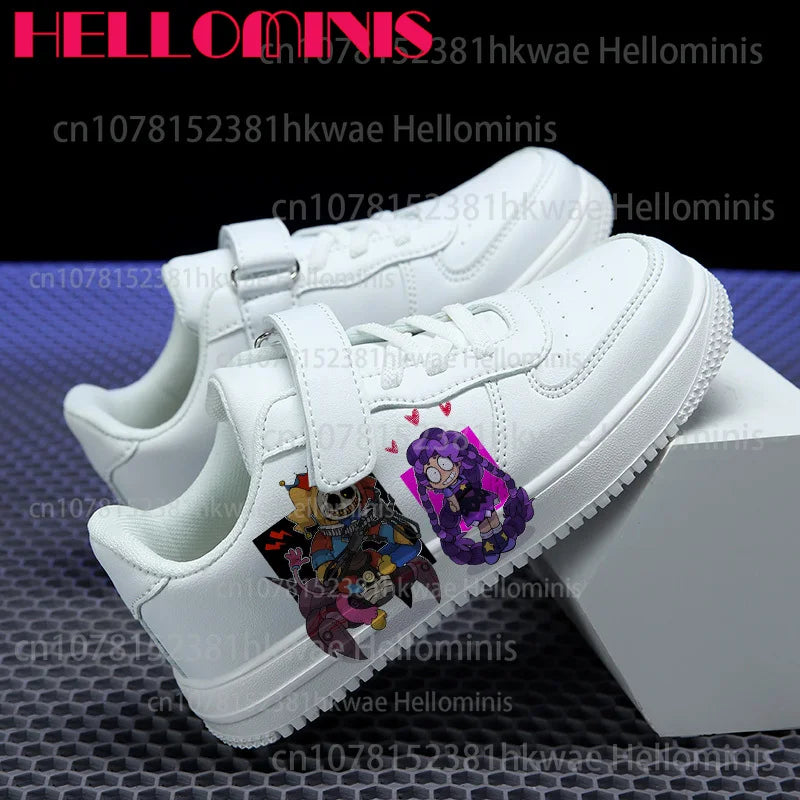 Youth Poppy Playtimes Lily Lovebraids Interesting Printing Shoes Girls Solid Color Sole Lace Up White Fashion Children Sneakers