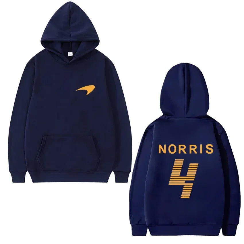 Hot sale Lando Norris Racing Driver Double Sided Print Sweatshirt Men Women Oversized Hoodie Unisex Fleece Long sleeve pullovers