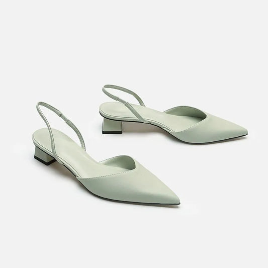 Baotou Sandals Women's 2025 New Summer Simple Pointed Square Heel Sandals Women's High Heels Thin Strap Fashion Single Shoes