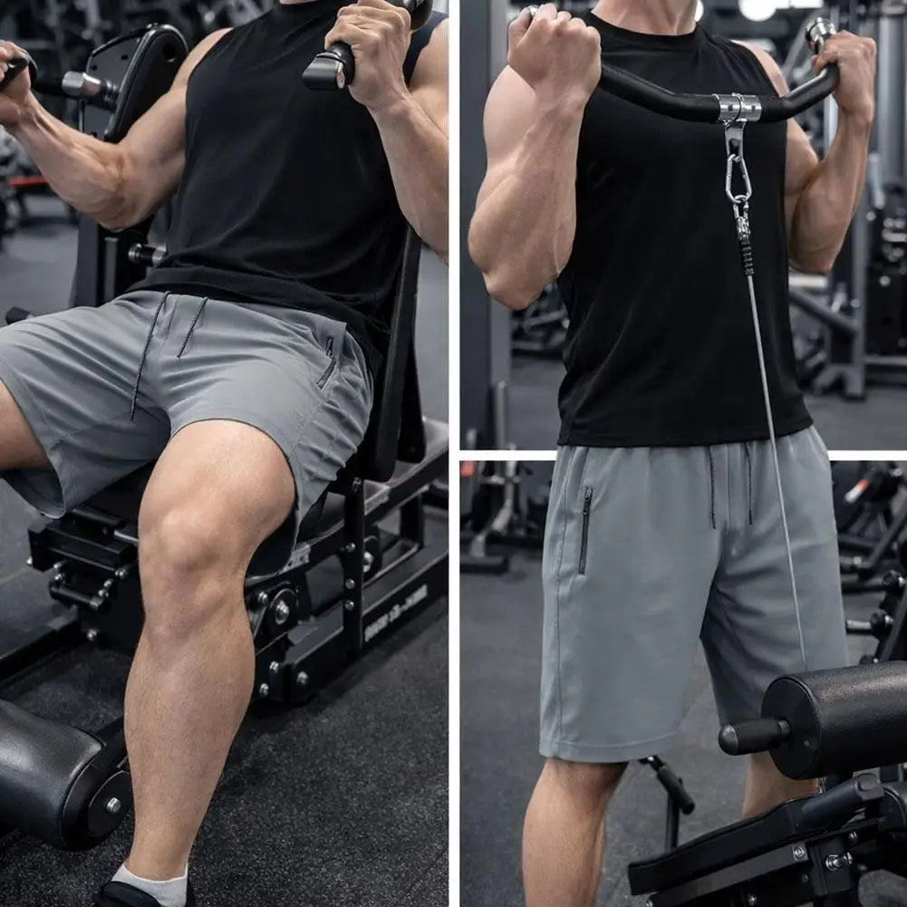 Summer Men's Shorts Cool Sportswear Running Sport Shorts Casual Bottoms Gym Fitness Training Jogging Short Pants Men Black Gray