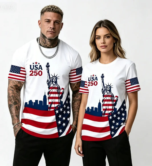 Custom USA Patriotic Inspired T-shirt Men Women God Bless The USA American Flag Print 4th Of July Streetwear Men Clothing