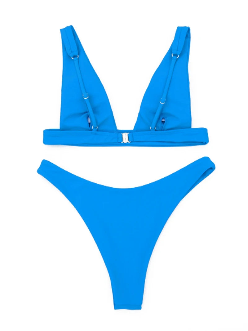 Swimsuit Woman 2023 Sexy Lingerie V-neck Swimwear Two Pieces Swimsuit Female Low Waist Bikini Set Brazilian Bathing Suit