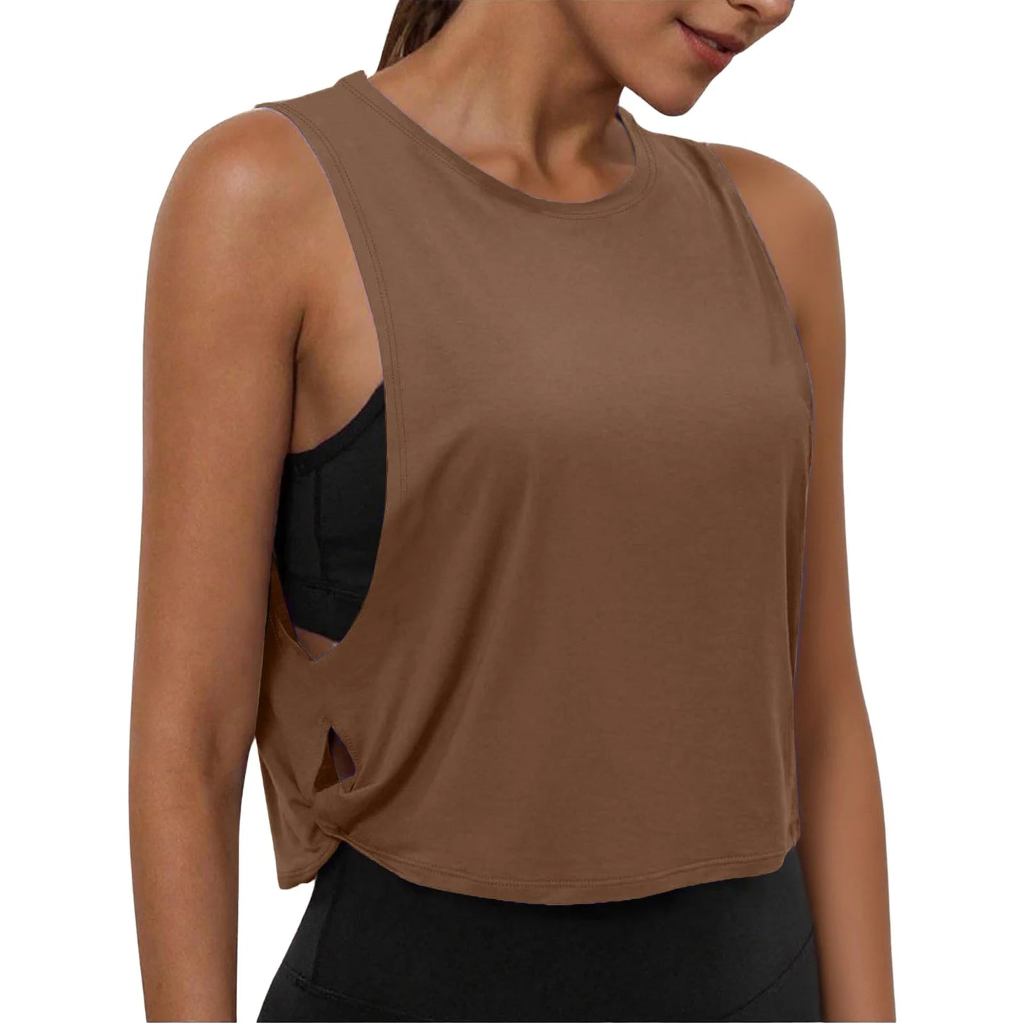 Women Sleeveless Yoga Top Breathable Gym Vest Tank Crop Top Running Tee