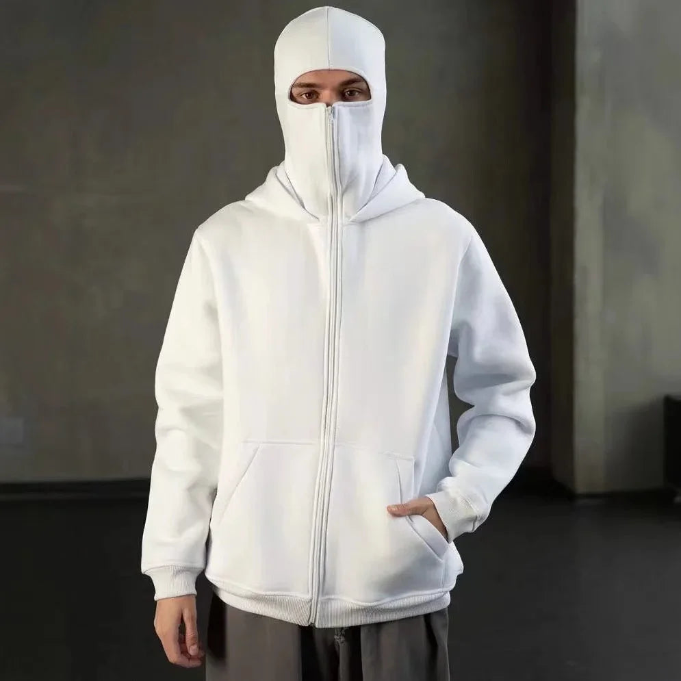 Plain Design Hooded Zip Up Sweatshirt for Men Women Autumn Winter Ins Style Couple Matching BAZAARHUBO