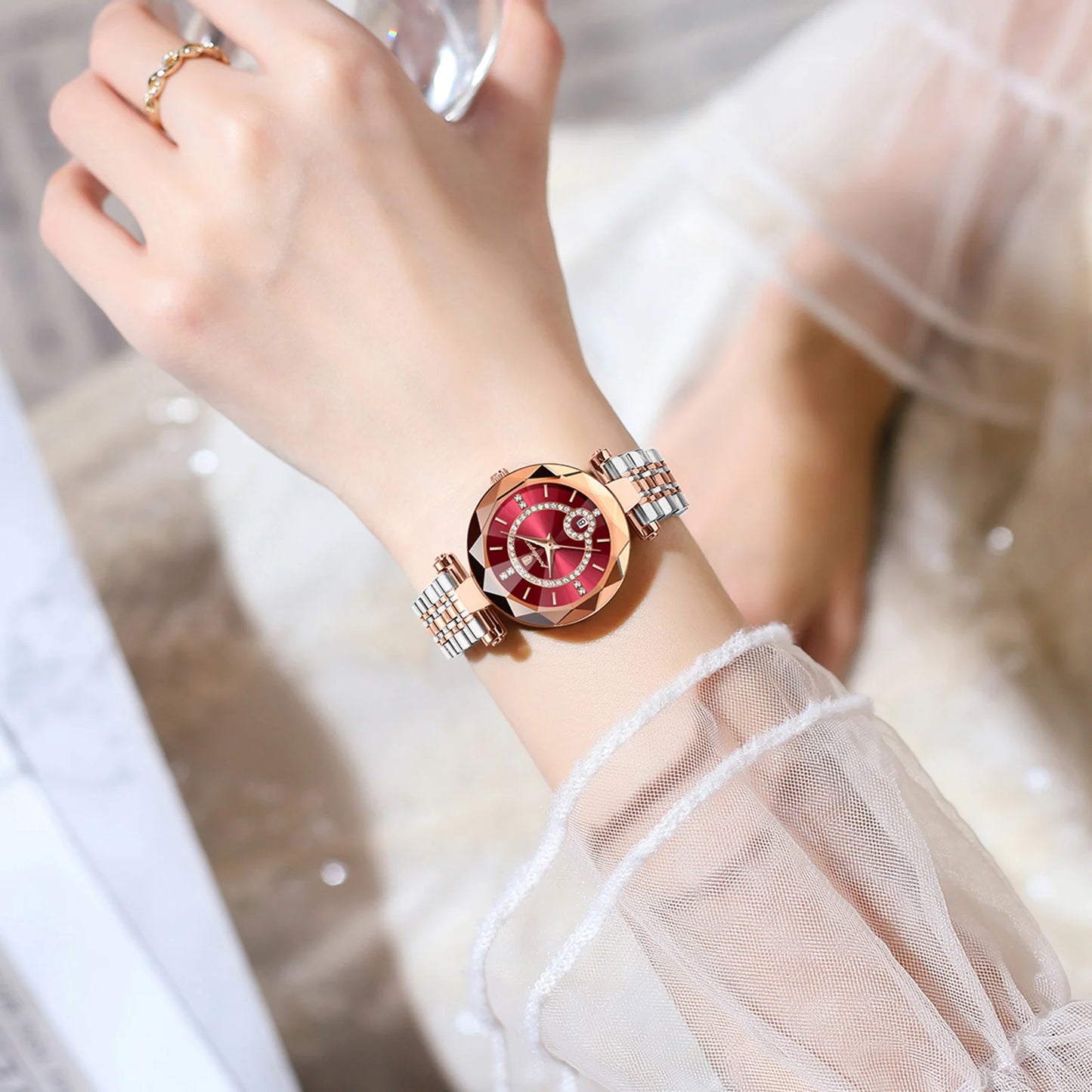 POEDAGAR Luxury Fashion Women Watches Waterproof Stainless Steel Date Diamond Ladies Watch High Quality Quartz Woman Wristwatch
